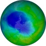 Antarctic ozone map for 2022-11-25
